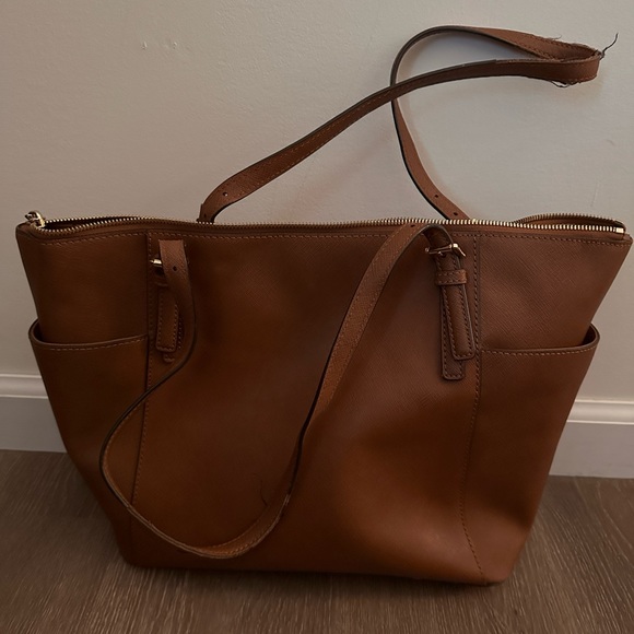 Michael Kors Genuine Leather Brown Tote Bag - Picture 6 of 6